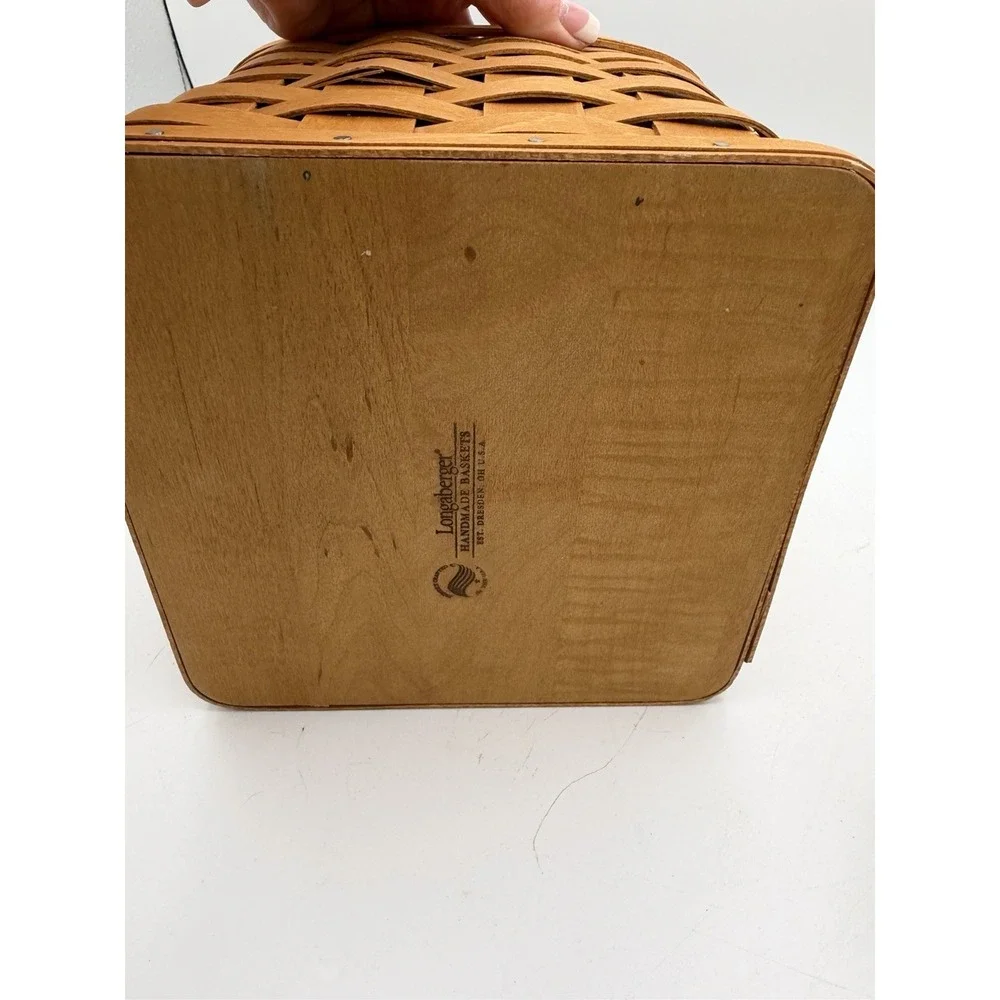 🍴🧺Longaberger 2011 Utensil Basket Combo WB w/Liner, Protector & Wooden Divider